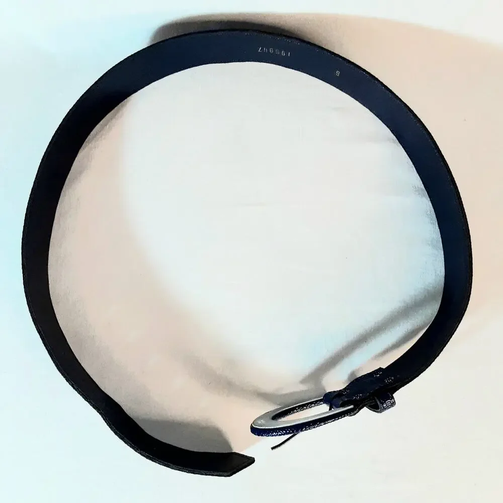 Astor Womens Lightweight Textured Navy Blue Belt Size Small Officewear